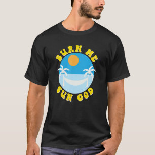 Camiseta Queimem-me Sun Deus Praia Férias de Verão Homens M