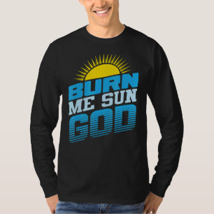Camiseta Queimem-me Sun Deus Praia Férias de Verão Homens M