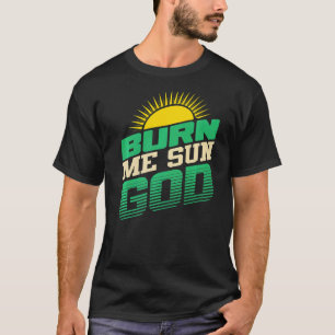 Camiseta Queimem-me Sun Deus Praia Férias de Verão Homens M