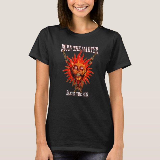 Camiseta Queimem o mártir soprando o sol (Frente)