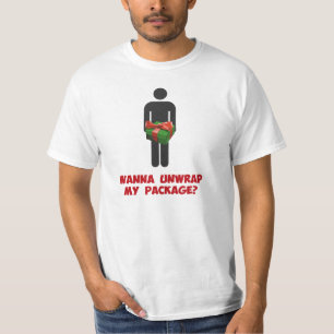 Camiseta Queira desempacotar meu pacote?