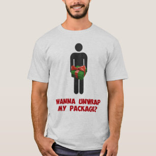 Camiseta Queira desempacotar meu pacote?