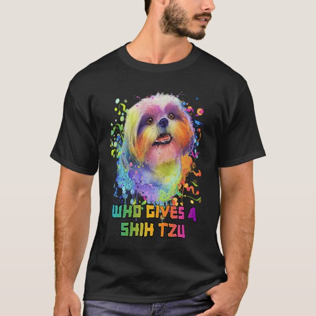 Camiseta Quem dá a um cão Shih Tzu Pun Animal Pets Animal M (Frente)