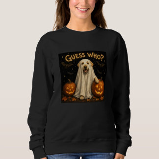 Camiseta Quem É? Design de Labrador Fantasma de Halloween