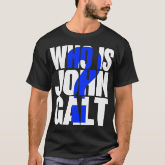 Camiseta Quem é John Galt? com ponto de interrogação azul