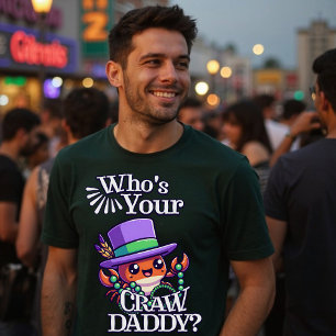 Camiseta Quem é o seu Crawdaddy Engraçado Mardi Gras Fat Te
