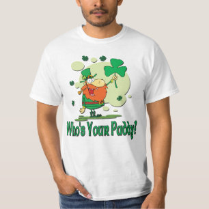 Camiseta Quem é seu Leprechaun engraçado da almofada