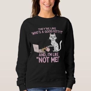 Camiseta Quem é um bom gatinho Gato Sassy derrama café sobr