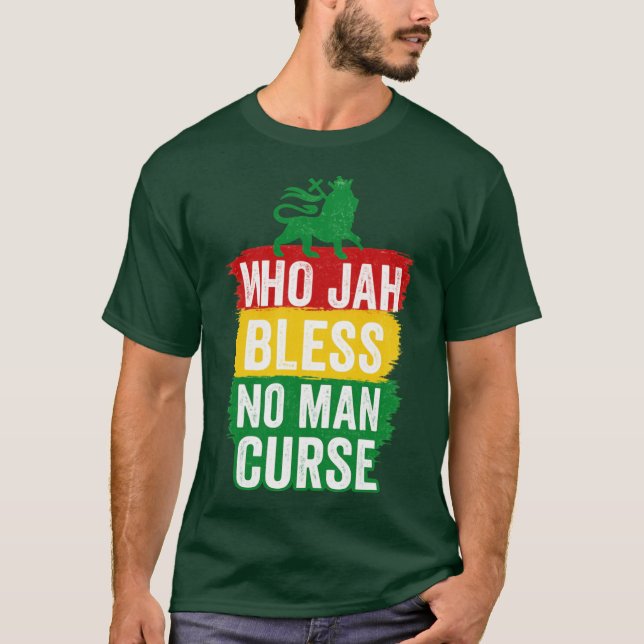 Camiseta Quem Jah, por favor, nenhum homem amaldiçoa Premiu (Frente)
