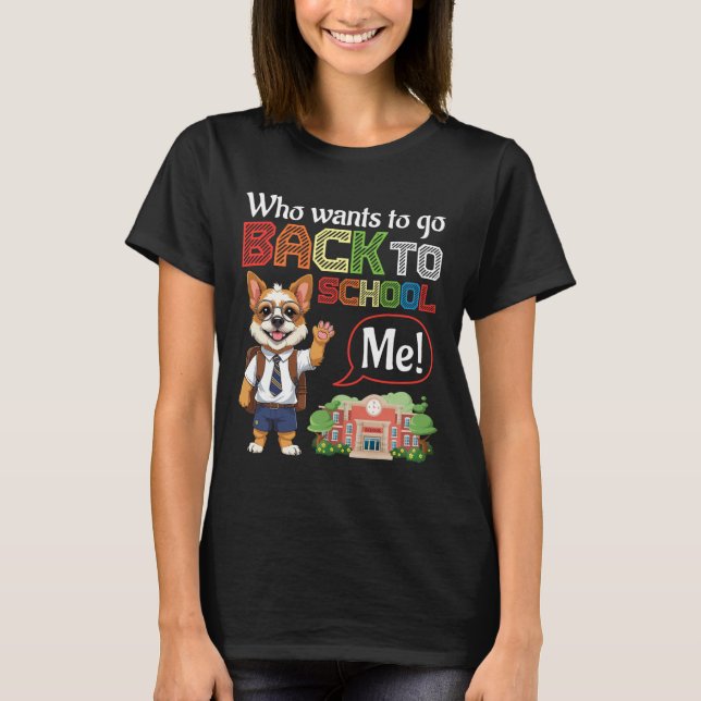 Camiseta Quem Quer Voltar à Escola Brussels Griffon Do (Frente)