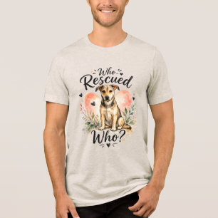 Camiseta Quem Resgatou Quem? Desenho de Aquarela de Cachorr