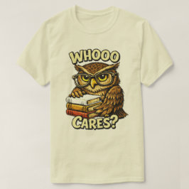Camiseta Quem Se Importa Coruja Divertida Amante de Livros 