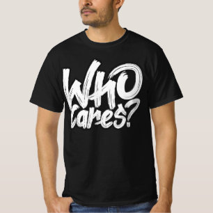 Camiseta Quem Se Importa Negrito Tipografia Minimalista
