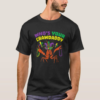 Camiseta Quem Seu Crawaddy Crawfish Jester Miçanga Mães Eng