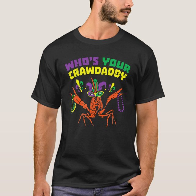Camiseta Quem Seu Crawaddy Crawfish Jester Miçanga Mães Eng (Frente)