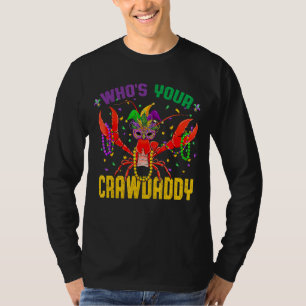 Camiseta Quem Seu Crawaddy Crawfish Jester Miçanga Mães Eng
