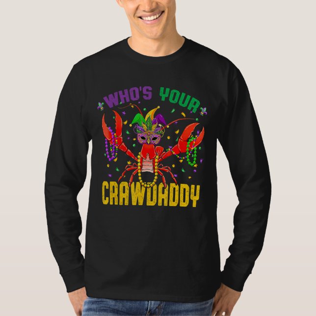 Camiseta Quem Seu Crawaddy Crawfish Jester Miçanga Mães Eng (Frente)