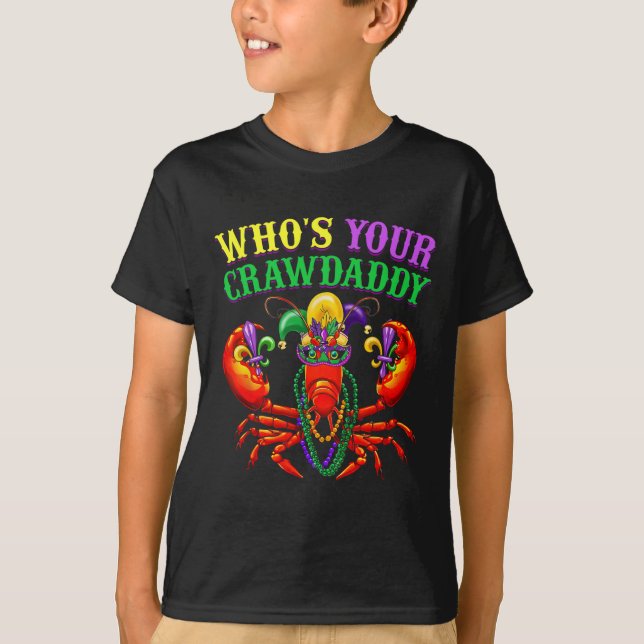 Camiseta Quem Seu Crawaddy Crawfish Jester Miçanga Mães Eng (Frente)