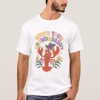 Camiseta Quem Seu Crawaddy Crawfish Jester Miçanga Mães Eng