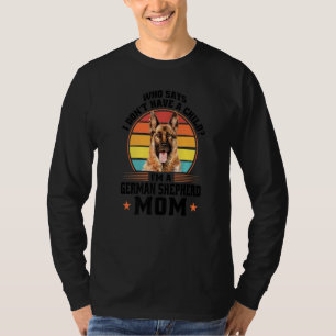 Camiseta Quem sou German shepherd, mãe, dono de animais de 