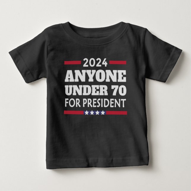 Camiseta Quem tem menos de 70 anos para o Presidente 2024 (Frente)