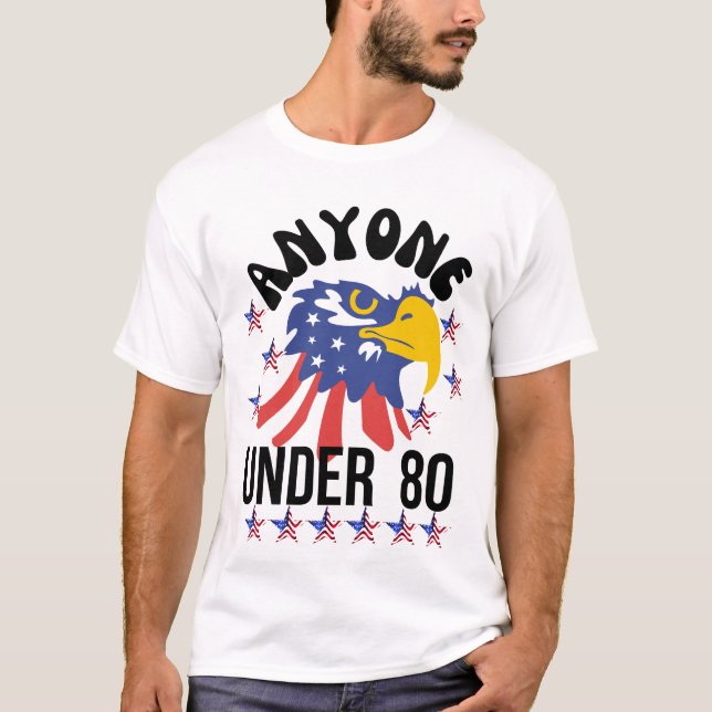 Camiseta Quem tem menos de 80 eleições presidenciais de 202 (Frente)