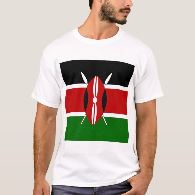 Camiseta Quênia Bandeira Maasai Bendera ya Quênia (Frente)