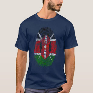 Camiseta Quênia Flag Fingerprint Está Em Meu Dom De DNA Par