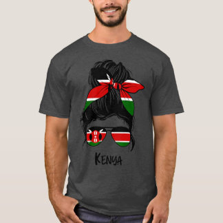 Camiseta Quênia Menina Quênia bandeira feminina Quênia