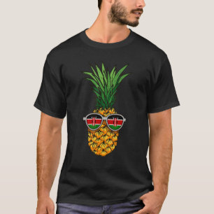 Camiseta Queniano Abacaxi Quênia Bandeira Óculos de sol Hor