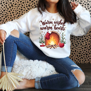 Camiseta Quente aquece corações aquecidos Vista de Natal