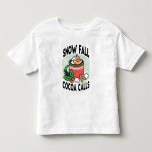 Camiseta Quente quente com a queda de neve chamada de cacau