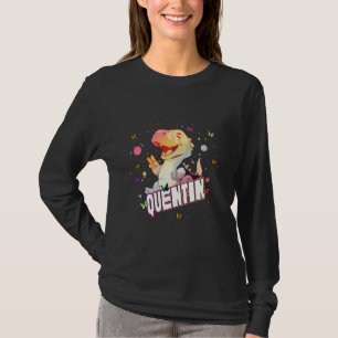 Camiseta QUENTIN - Nome do Menino Bonito com Dinossauro Gir