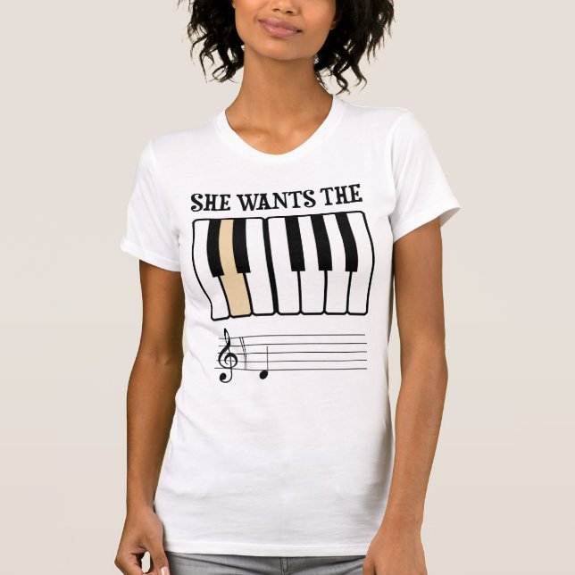 Camiseta Quer a música do piano de D (Frente)