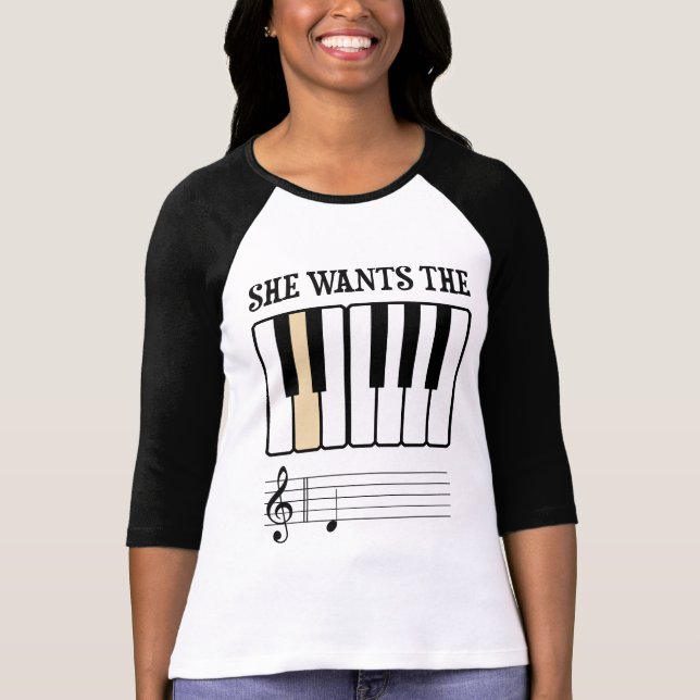 Camiseta Quer a música do piano de D (Frente)