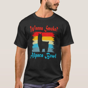 Camiseta Quer fumar Bowl Alpaca Vintage Lama Retro Alpaca
