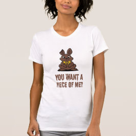 Camiseta Quer um pedaço de mim? Coelho de Páscoa engraçado