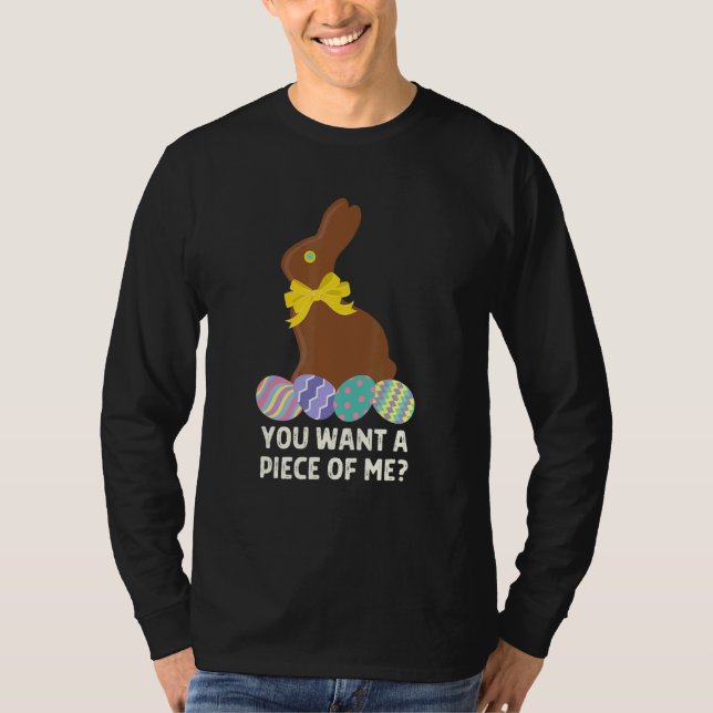 Camiseta Quer Um Pedaço De Mim Páscoa De Coelhinho De Choco (Frente)