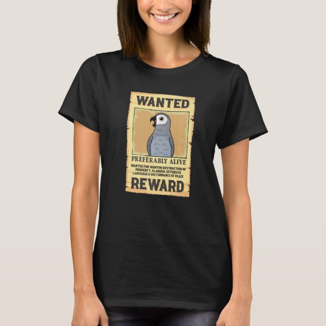 Camiseta Querem Poster Parrot I Cinza Africana (Frente)