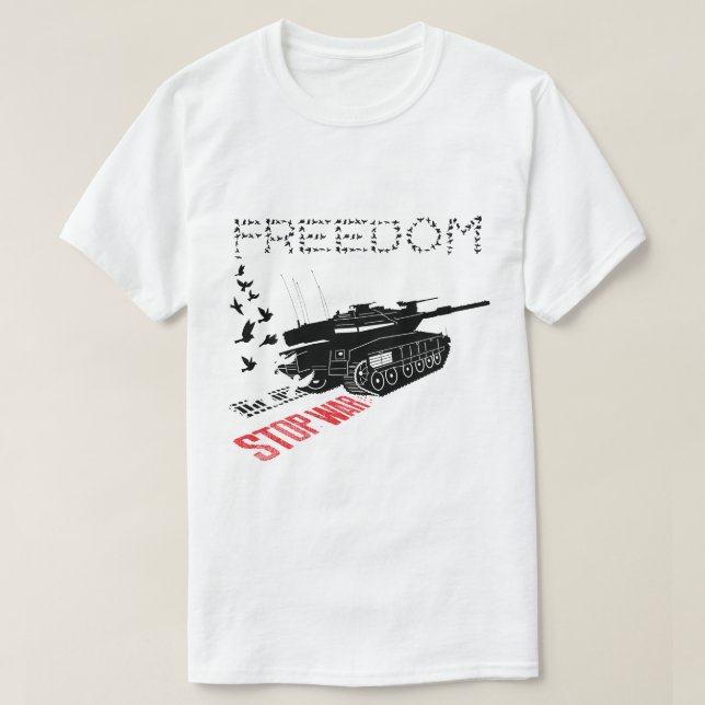 Camiseta Queremos paz mundial e liberdade, acabem com a gue (Frente do Design)