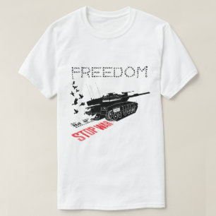 Camiseta Queremos Paz Mundial e Liberdade, Pare a Guerra