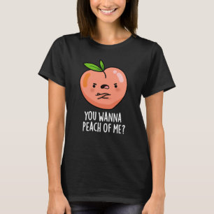 Camiseta Queres Pêssegar-Me Fruta Engraçado Pun Dark BG