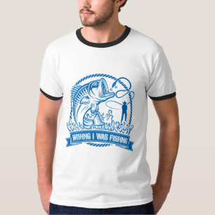 Camiseta Queria Que Eu Estivesse Pescando
