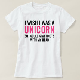 Camiseta Queria Ser Uma Citação Engraçada Do Unicórnio