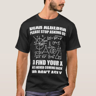 Camiseta Querida Álgebra, Por Favor, Pare De Nos Pedir Para