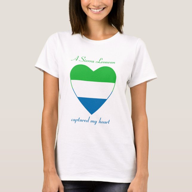 Camiseta Querida da Bandeira da Serra Leoa (Frente)