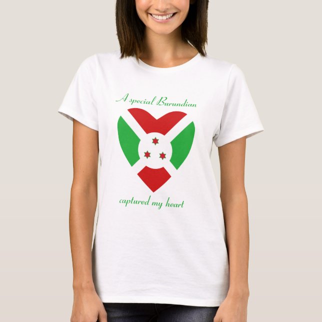 Camiseta Querida da Bandeira do Burundi (Frente)
