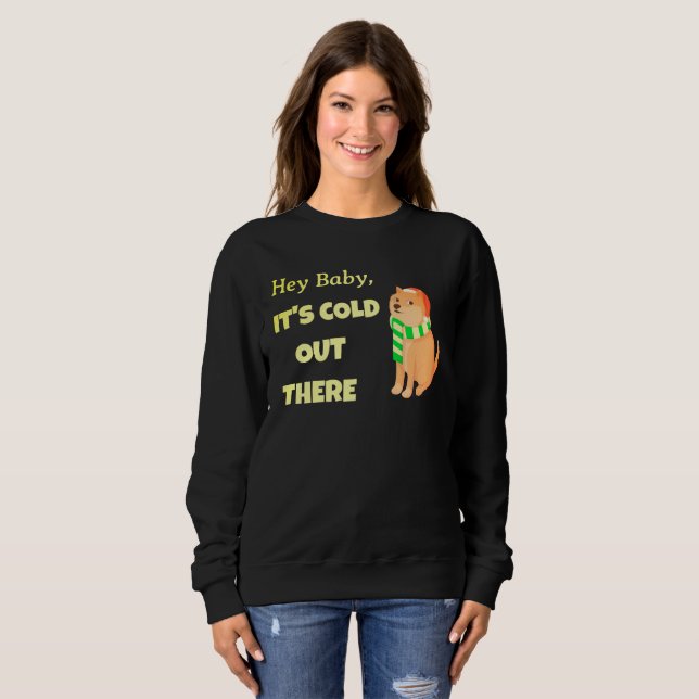 Camiseta Querida, está frio lá fora Cachorro Bonito (Frente Completa)