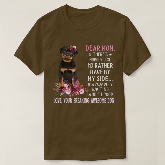 Camiseta Querida mãe Cachorro Cachorro Proprietário Feliz D (Frente do Design)