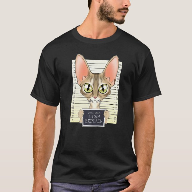 Camiseta Querida Mãe Posso Explicar Que Devon Rex Cat Mãe I (Frente)